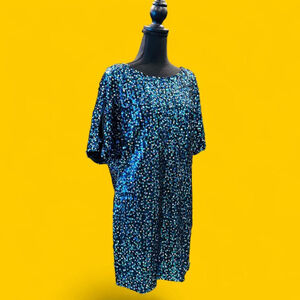 Aidan Mattox Blue Sequin Cold-Shoulder Mini Dress 10